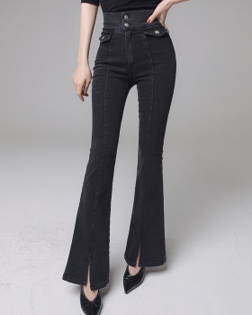 Temperament elasticity slim jeans for women