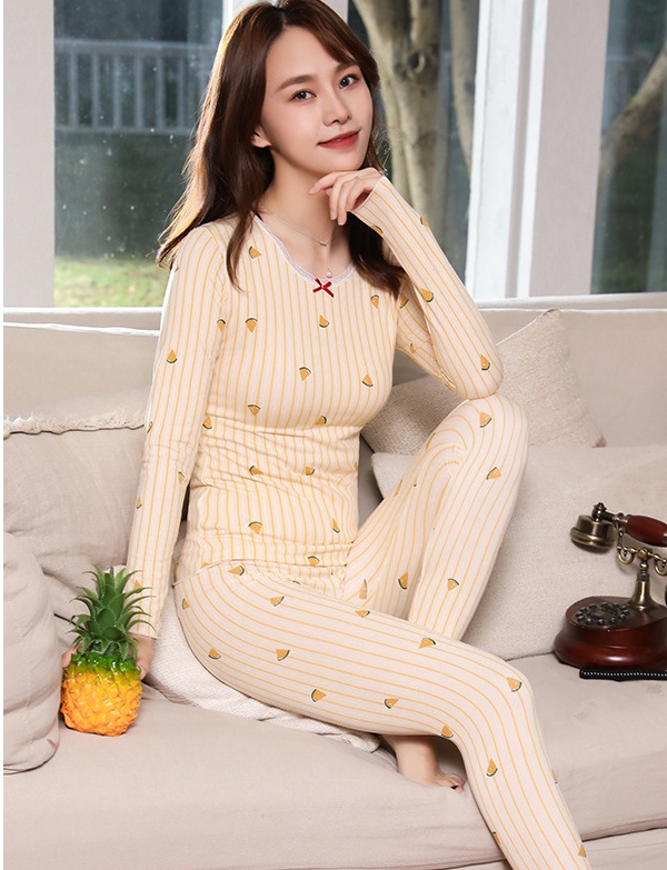 Fashion pajamas warmth underware a set for women