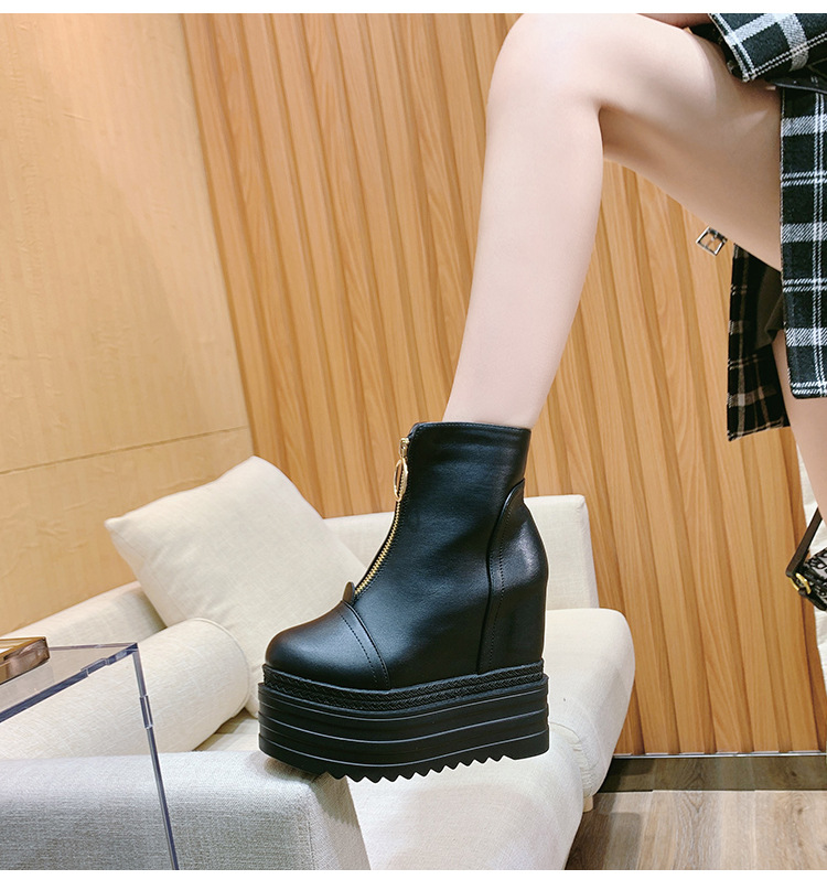 Slipsole within increased zip short boots for women