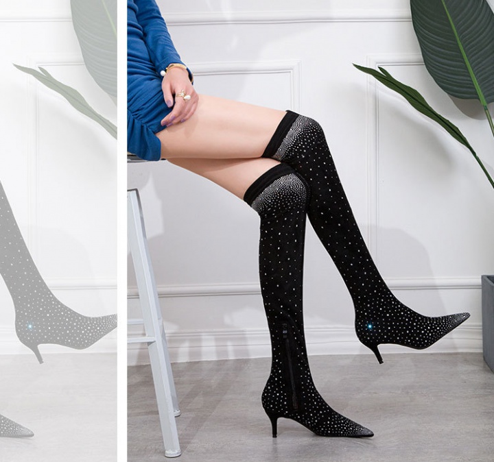 European style pointed stilettos exceed knee thigh boots