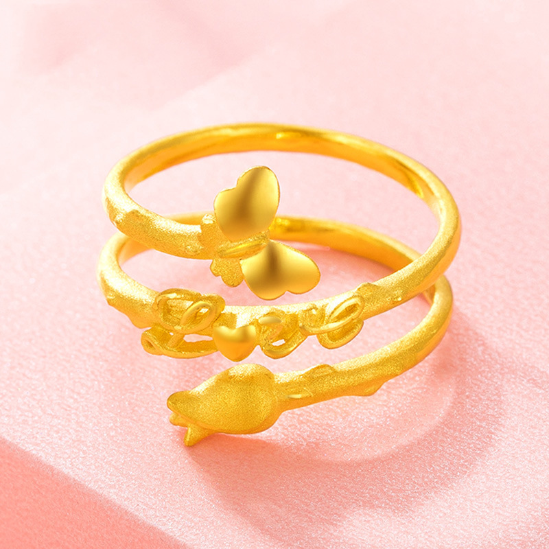 Double ring gold gift ring