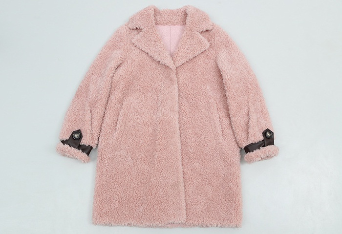 Faux fur long coat long sleeve mink velvet fur coat for women