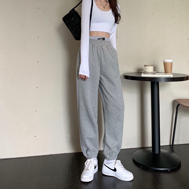 Autumn and winter double waistband Casual loose sweatpants