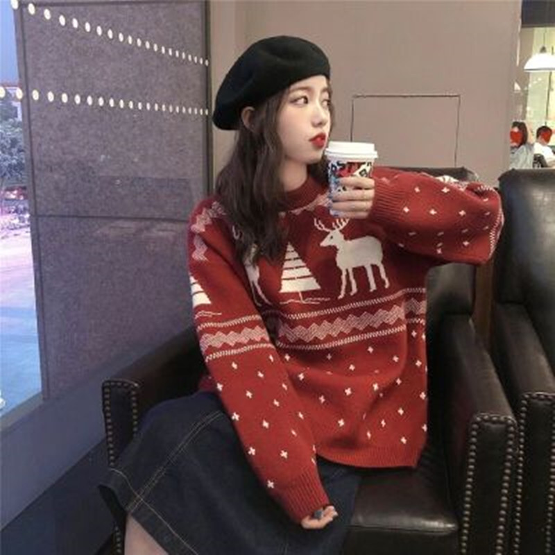 Korean style autumn and winter loose thick sweater for women