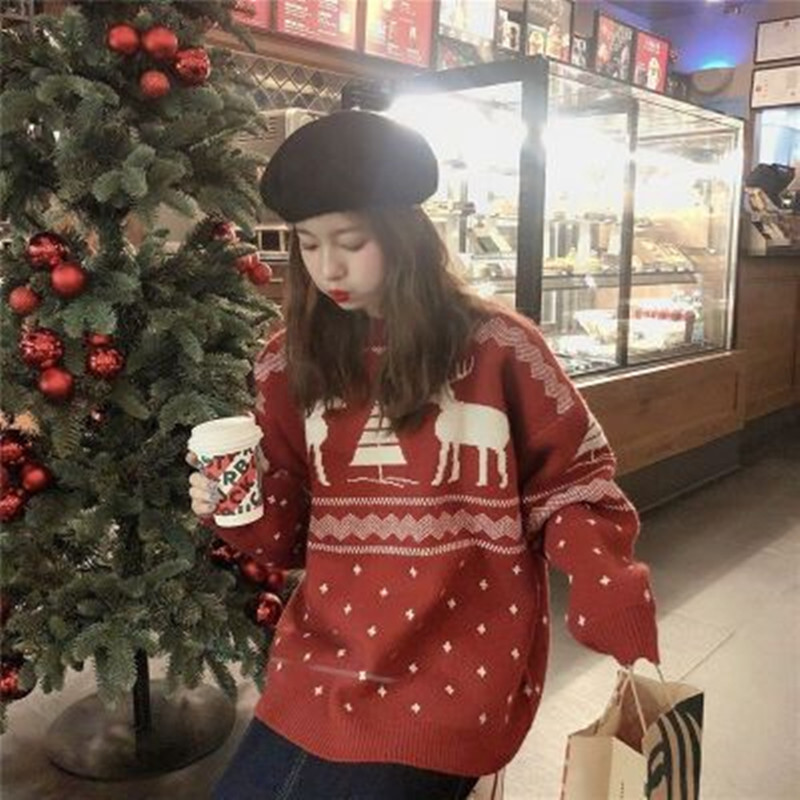 Korean style autumn and winter loose thick sweater for women