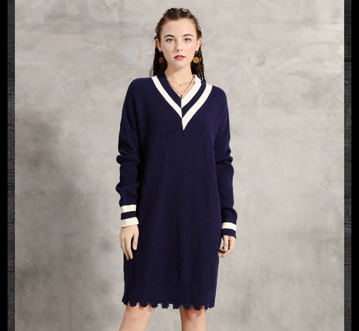 Bottoming mixed colors loose dress for women