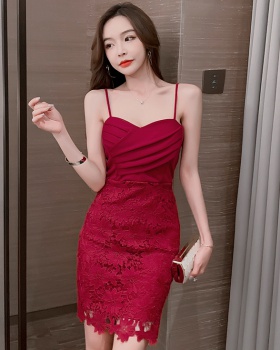 Sling night show fashion lace tight dress for women