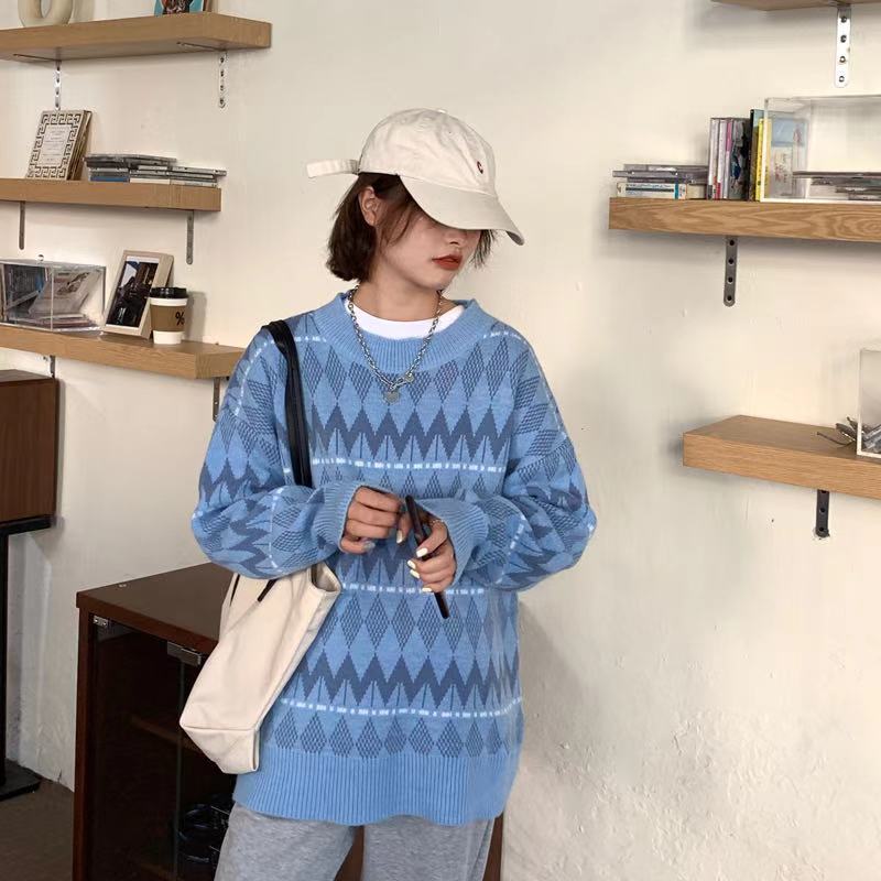 Autumn and winter round neck wears outside sweater for women