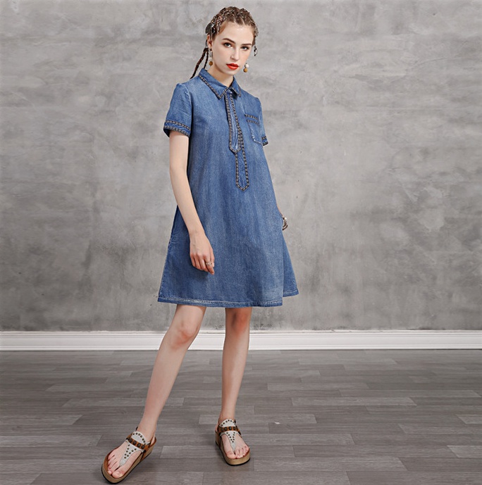 Loose college style binding summer dress