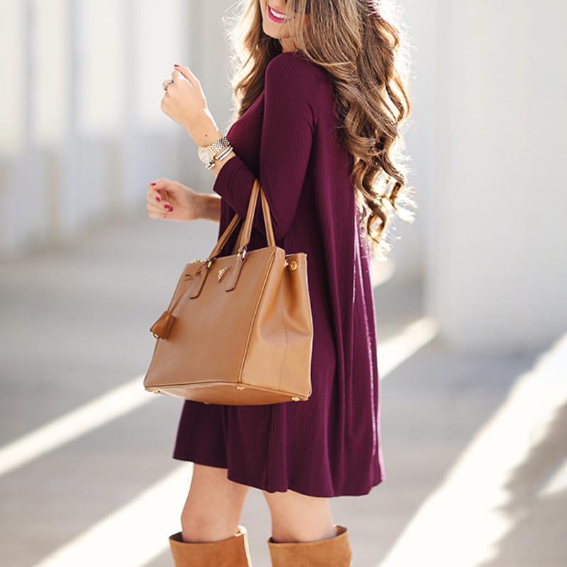 Knitted dress autumn and winter sweater for women