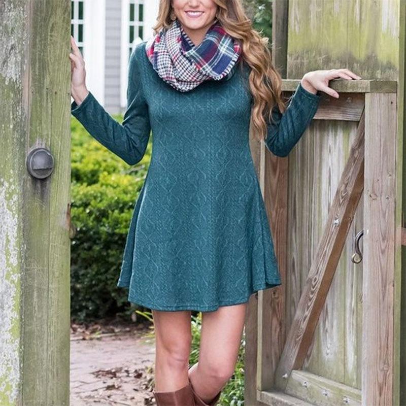 Loose European style sweater autumn and winter sweater dress