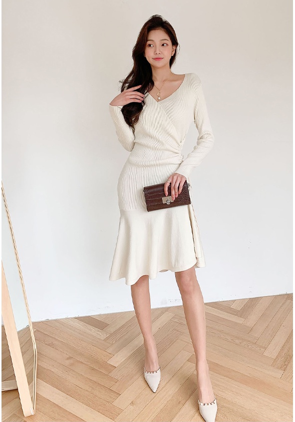 Long sleeve winter dress knitted Casual sweater