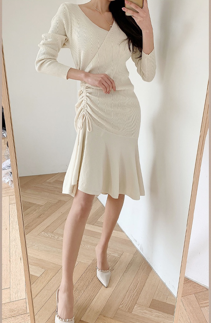 Long sleeve winter dress knitted Casual sweater