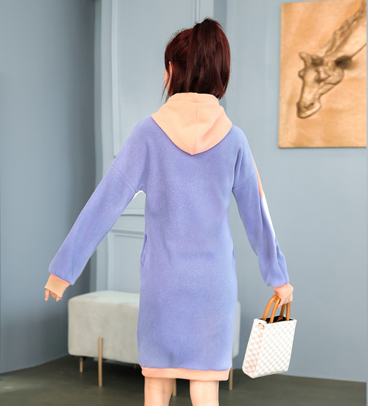 Korean style thick hooded autumn and winter dress