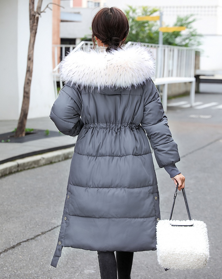 Winter loose long exceed knee thick cotton coat for women