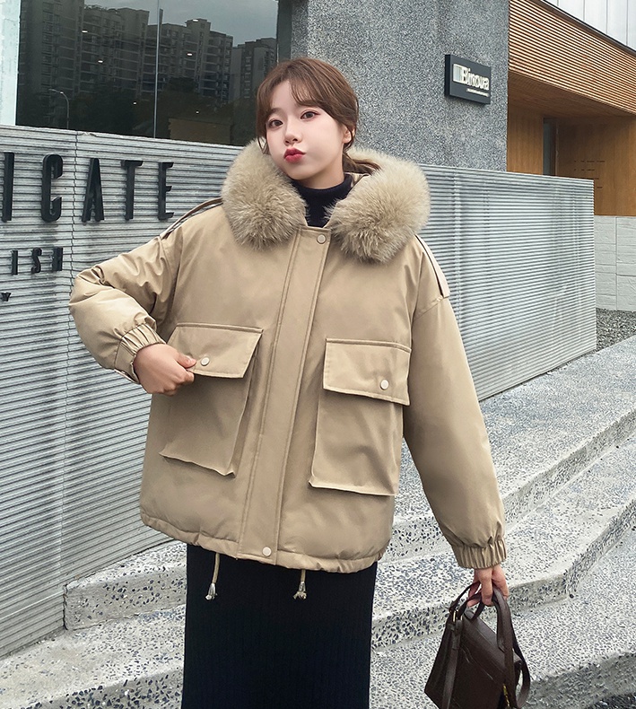 Long loose cotton coat thick Korean style down coat