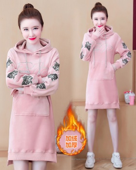 Korean style hoodie loose skirt for women