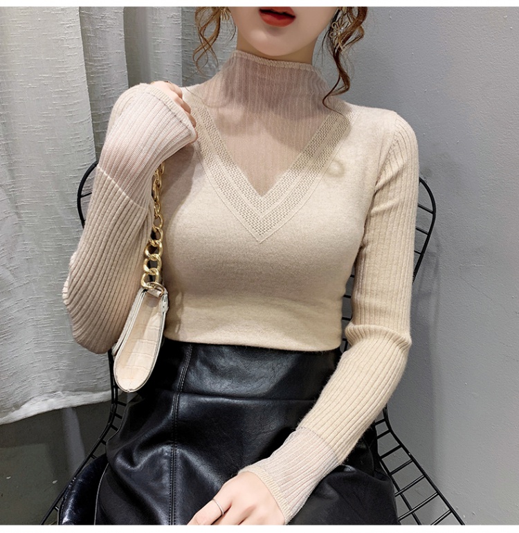 Long sleeve lace sweater autumn and winter tops for women