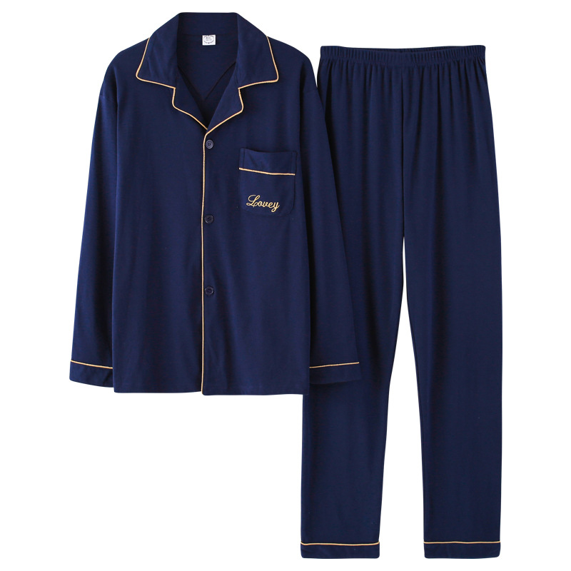 Casual long sleeve homewear cotton pajamas 2pcs set