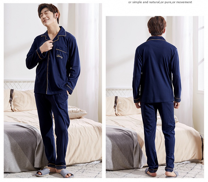 Casual long sleeve homewear cotton pajamas 2pcs set