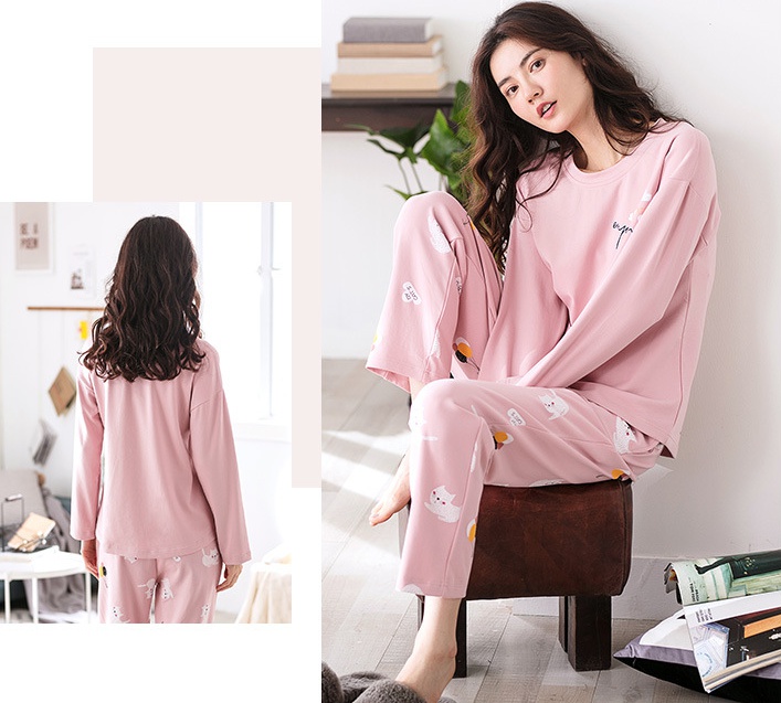 Student spring and autumn pajamas a set for women