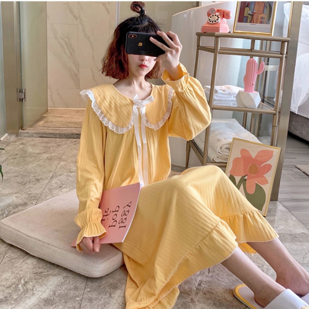 Exceed knee long pajamas lovely dress for women