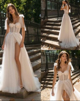 Sling wedding dress split formal dress for women