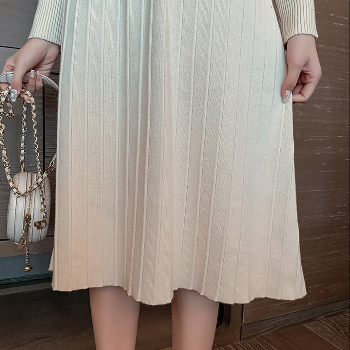 Slim fashion elegant long dress knitted all-match dress