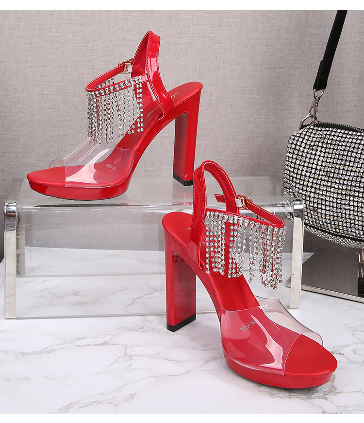 Black summer high-heeled shoes Korean style catwalk platform