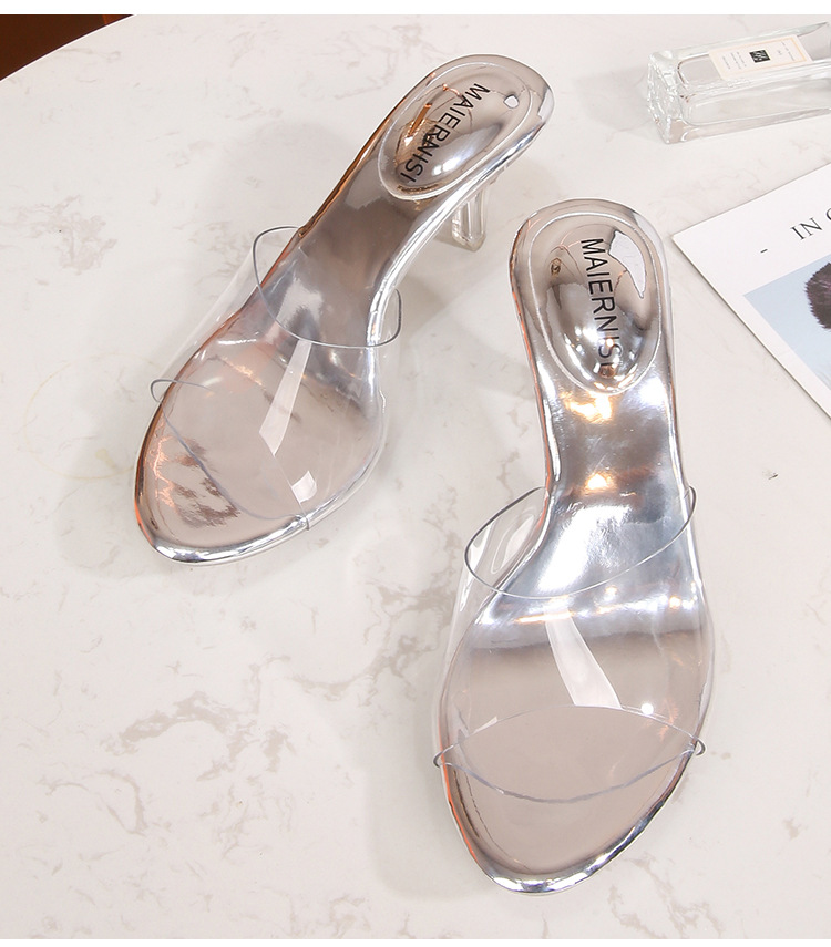 Fashion and elegant high-heeled slippers