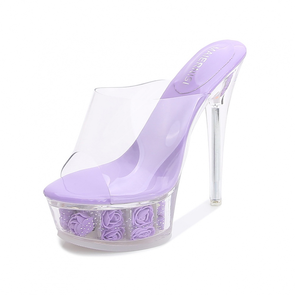 Pole dancing catwalk high-heeled European style crystal shoes