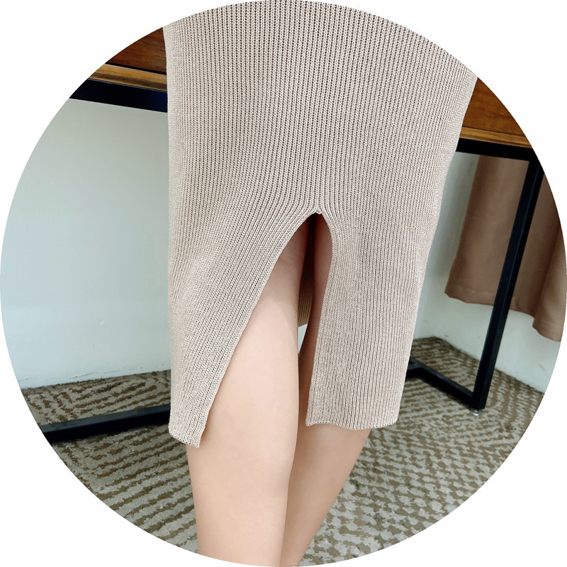 Slim exceed knee sweater dress long dress