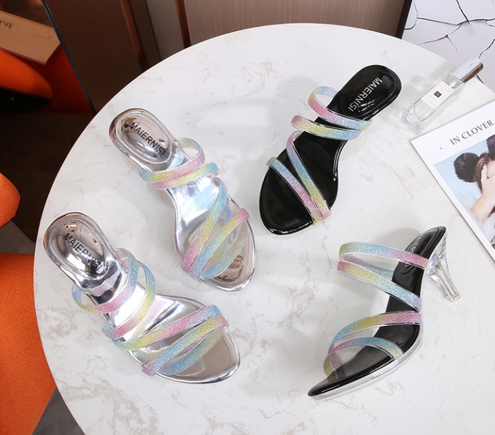 Catwalk crystal Korean style fashion Casual sandals