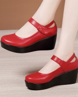 Casual small shoes thick crust round leather shoes for women