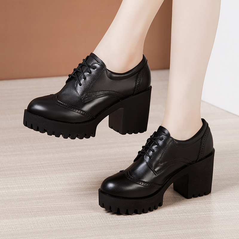 Small plus velvet platform high-heeled all-match shoes