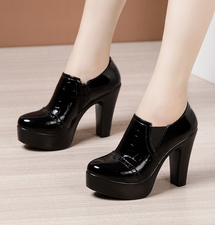 Round thick crust platform high-heeled shoes for women