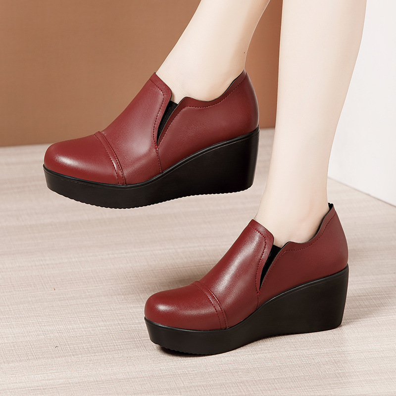 Middle-heel shoes thick crust platform for women