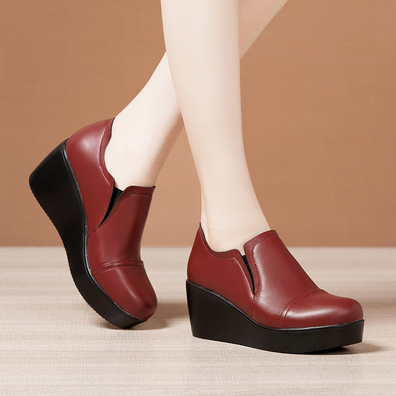 Middle-heel shoes thick crust platform for women