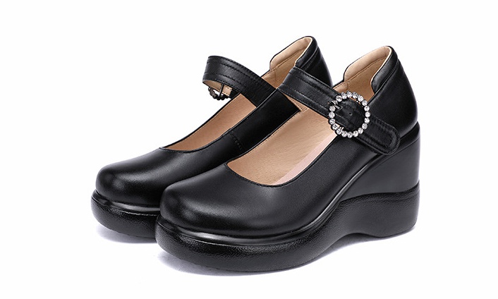 Slipsole high-heeled platform round large yard shoes for women