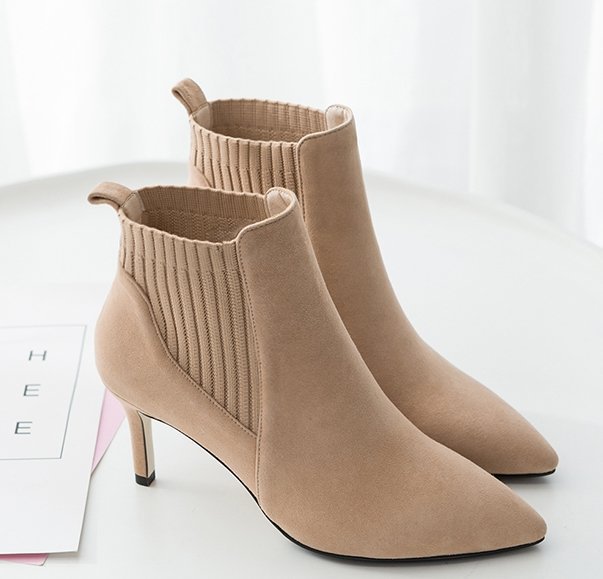 Fashion pointed short boots fine-root ankle boots