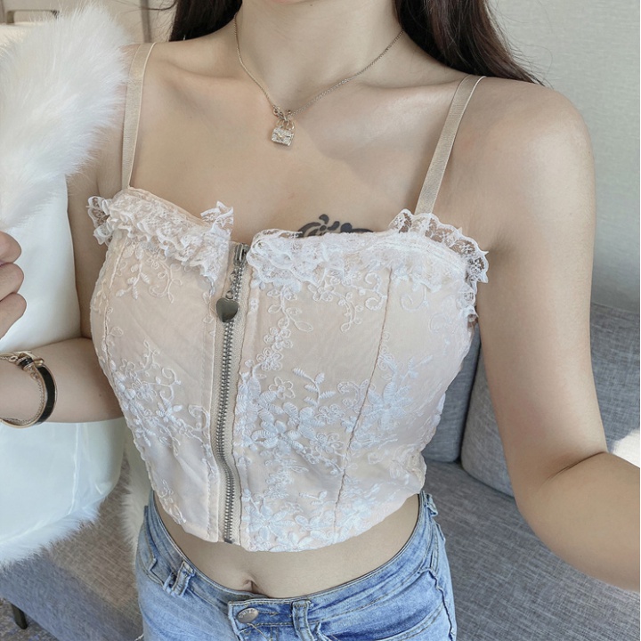 Lace France style corset wrapped chest tops for women