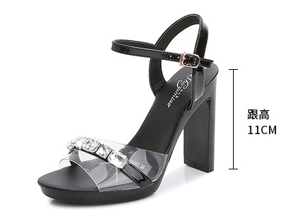 Black catwalk shoes high-heeled sexy platform for women