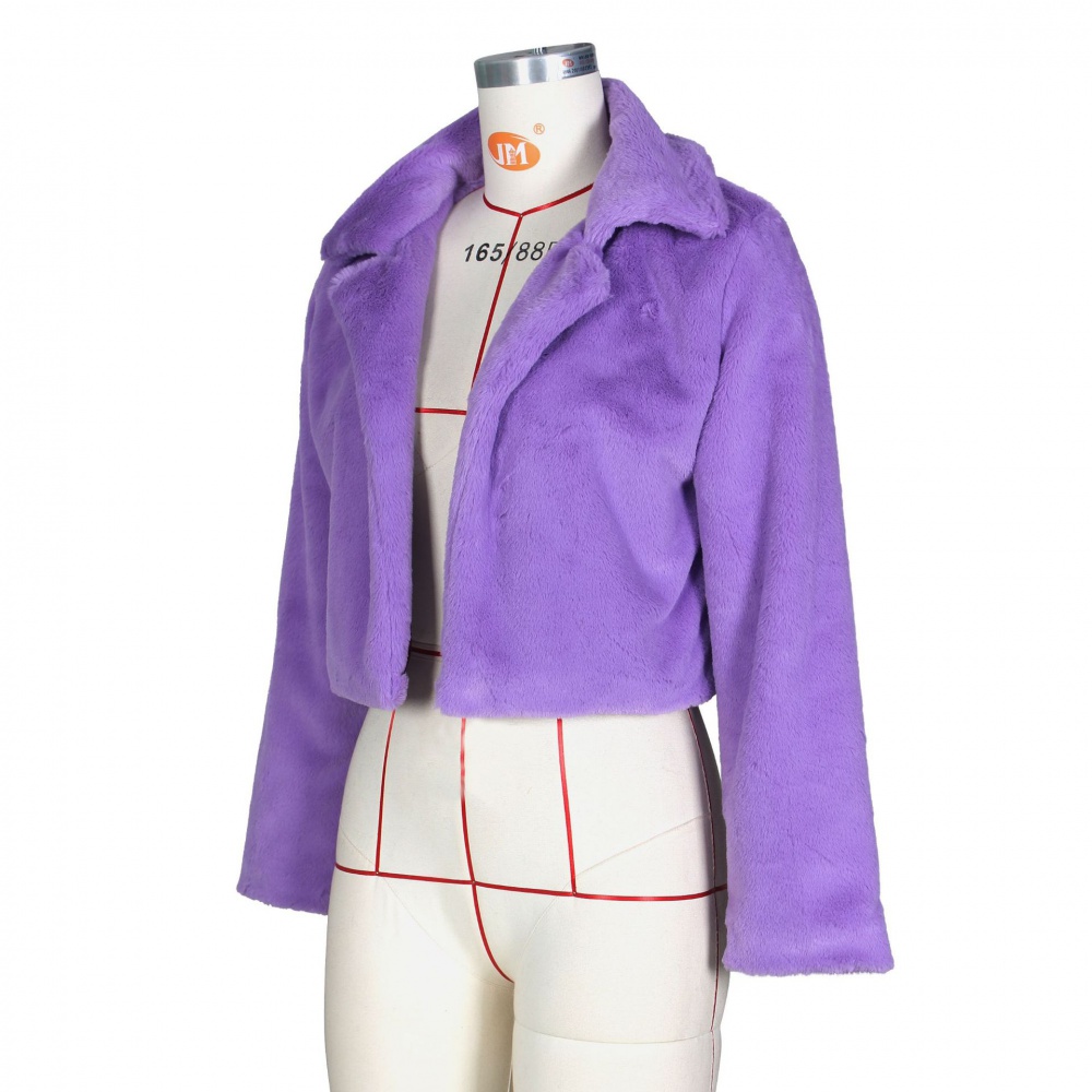 Short plush coat fashion European style jacket for women