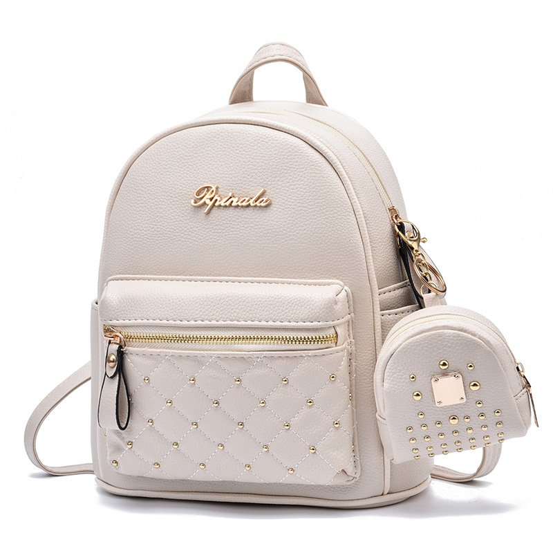 Fashion simple rivet backpack shoulder grace composite bag