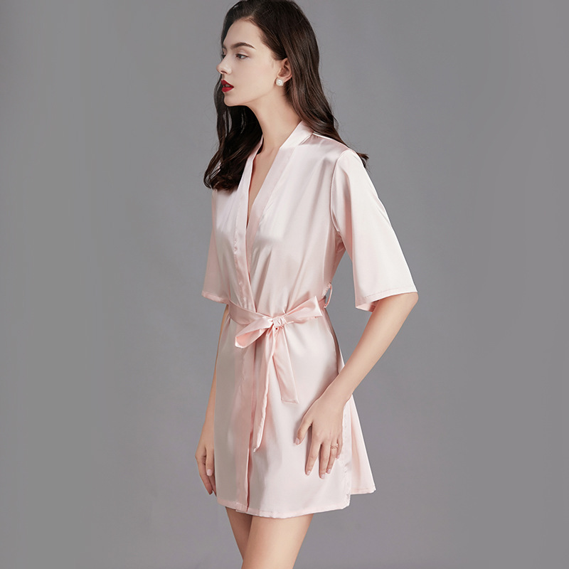 Spring and summer homewear bathrobes bride nightgown for women