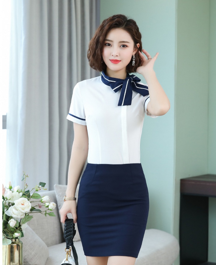 Overalls business suit short sleeve shirt for women