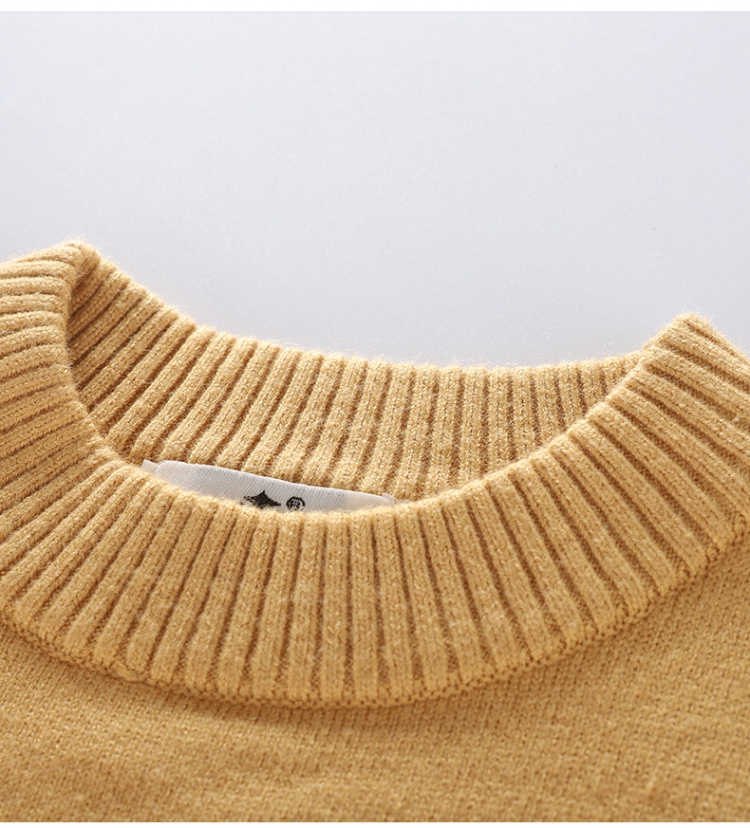 Denim wool boy shirts baby pullover sweater 2pcs set