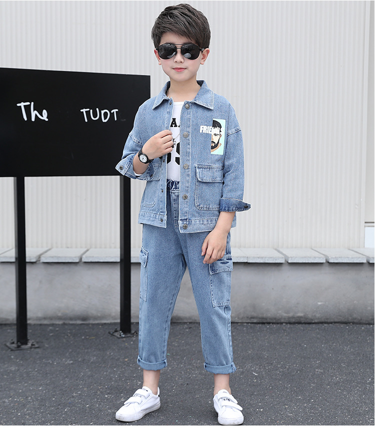 Fashion Western style boy Korean style jeans 3pcs set