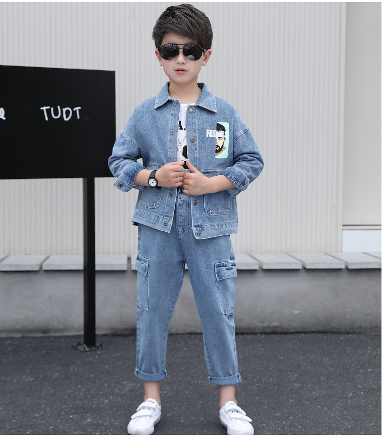 Fashion Western style boy Korean style jeans 3pcs set