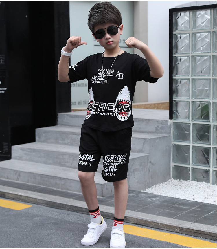 Korean style child big child T-shirt 2pcs set for men